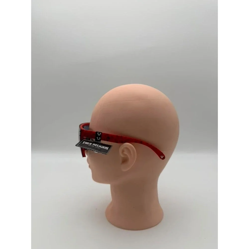 True Religion Black Shield Sunglasses - Silver Mirror Lens Futuristic Y2K Style‎